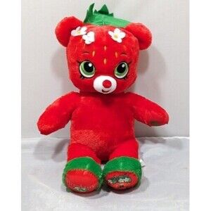 Build A Bear Shopkins Bear Plush Strawberry Kiss 17” Stuffed Animal Toy